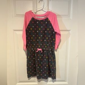 Pink and Gray Heart Pattern Dress